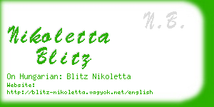 nikoletta blitz business card